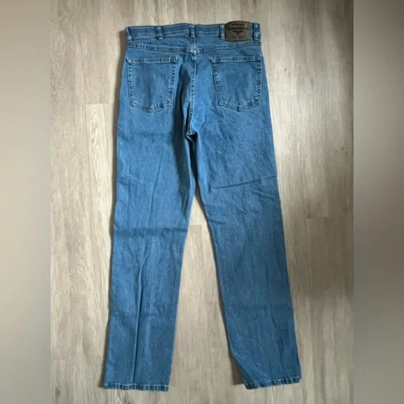 Wrangler Men's Straight Blue Jeans comforter flex waist 34x34 light wash utility - Picture 3 of 8